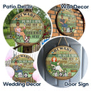 Beware A Crazy Plant Lady & Her Spoiled Rotten Dogs Live Here Gardening - Garden Sign, Birthday, Housewarming Gift For Her, Him, Gardener, Outdoor Decor - Personalized Custom Wood Circle Sign