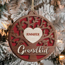 Grandkids Family Tree - Christmas Gifts For Grandparents, Grandkids, Family - Personalized 2-Layered Wooden Ornament