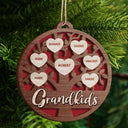 Grandkids Family Tree - Christmas Gifts For Grandparents, Grandkids, Family - Personalized 2-Layered Wooden Ornament