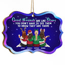 Good Friends Are Like Stars - Christmas Gifts For Besties, Best Friends - Personalized Medallion Wooden Ornament