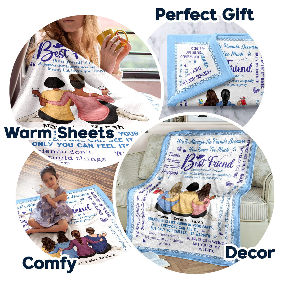 We'll Always Be Friends - Funny, Loving Gifts For Besties - Personalized Fleece Blanket