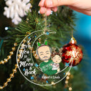I Love You To The Moon And Back Papa, Nana Chibi - Christmas Gift For Grandparents - Personalized Cutout Acrylic Ornament