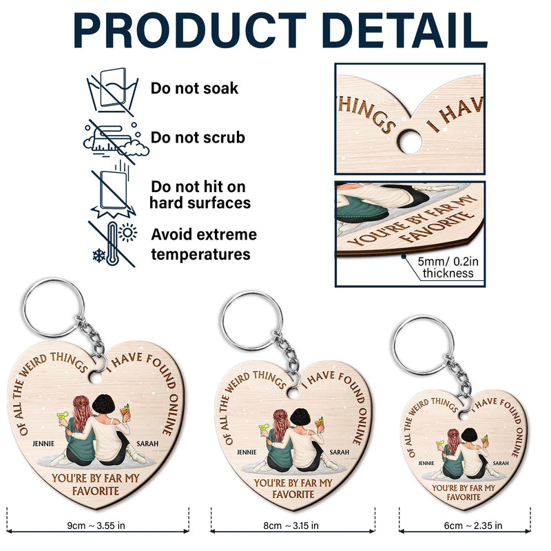 Of All The Weird Things - Gift For Couples, Husband, Wife - Personalized Wooden Keychain