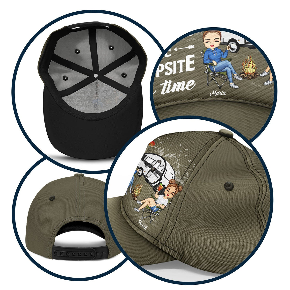 Camping Partners For Life - Gift For Camping Couples, Campers, Husband, Wife - Personalized Classic Cap