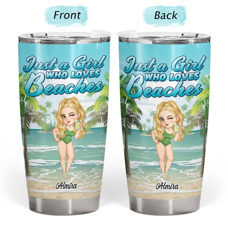 Tanned And Tipsy Beach Lovers - Personalized Tumbler
