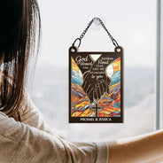 God Blessed The Broken Road Christian Couple - Personalized Window Hanging Suncatcher Ornament