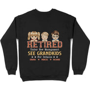 Retired Under New Management See Grandkids Chibi - Personalized T Shirt