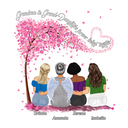 Mother & Daughters Forever Linked Together - Personalized Decor Decal