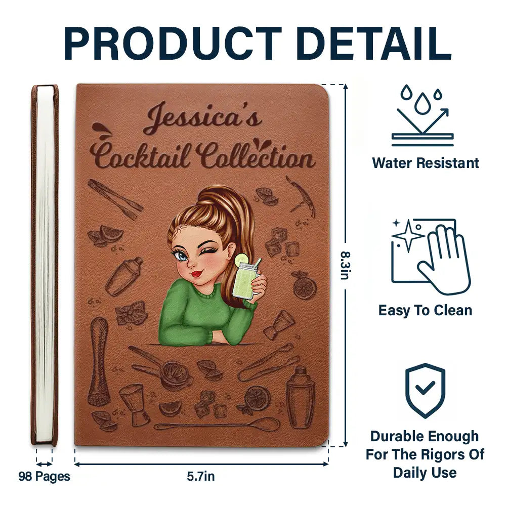 My Cooktail Book - Personalized Leather Journal