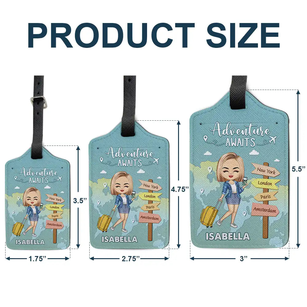 Adventure Awaits Travel Is My Therapy - Personalized Luggage Tag