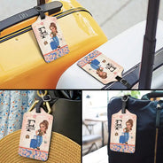 Monogram Floral Tropical Girl - Personalized Luggage Tag