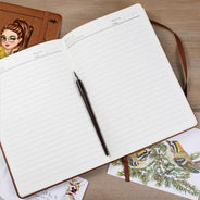 Cartoon Woman Recipe CookBook - Personalized Leather Journal