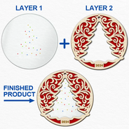 Family Names On The Christmas Tree - Personalized 2-Layered Mix Ornament