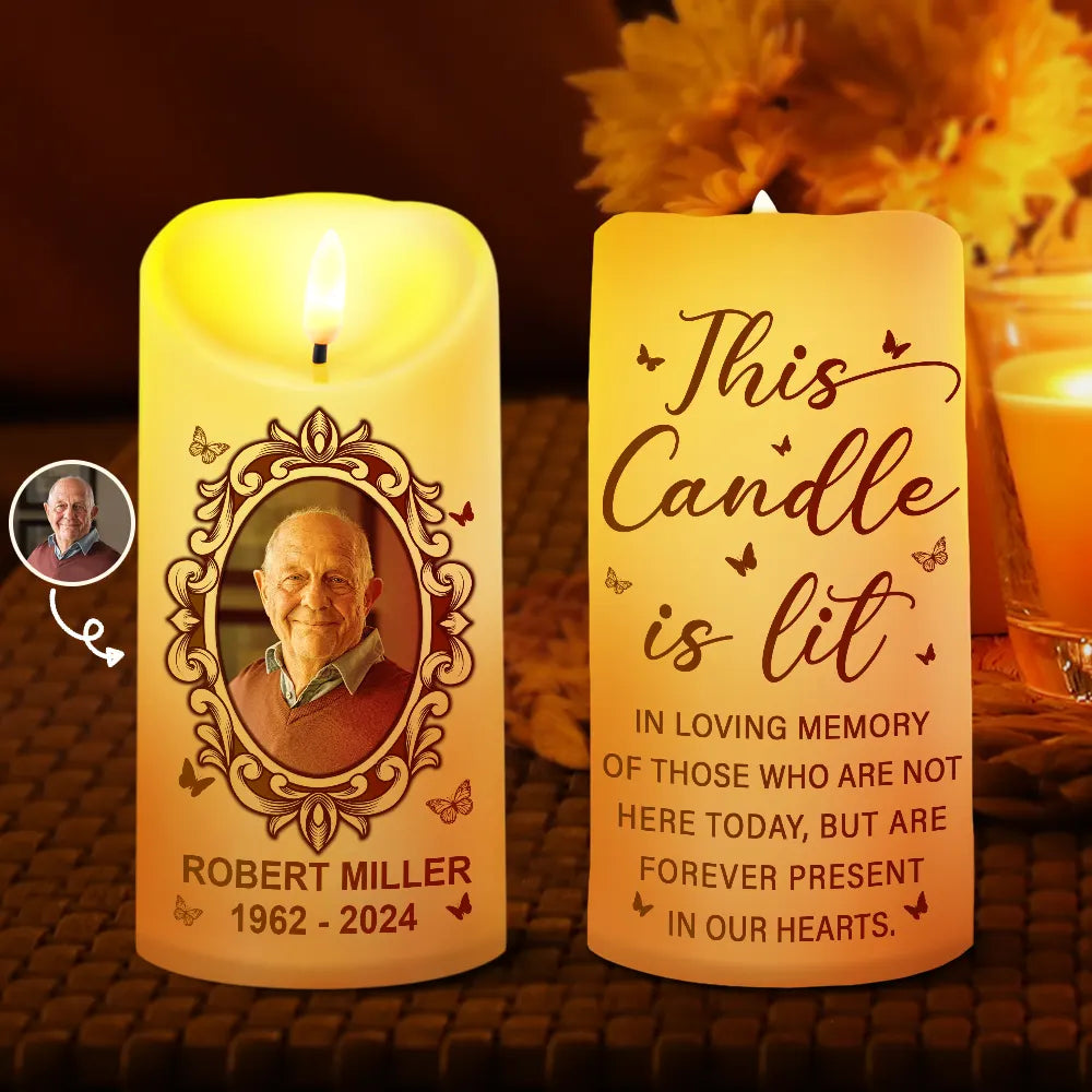 Custom Photo This Candle Is Lit - Personalized Flameless LED Candle
