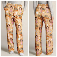 Gift For Grandma, Gift For Mother - Custom Photo Bless To Be Called Grandma Nana Flower Pattern - Personalized Pajama Pants