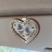 Memorial,Sad,Family - Memorial My Mind Still Talks To You Heart Shaped - Personalized Custom Shaped Car Visor Clip