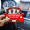 Funny,Gift For Father,Custom Photo - Custom Photo Drive Safe Daddy Funny Kids - Personalized Custom Shaped Car Visor Clip