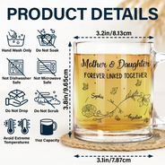 Gift For Mother,Gift For Daughter,Mom,Daughters - Infinity Flower Mother And Daughter Forever Linked Together - Personalized Glass Mug