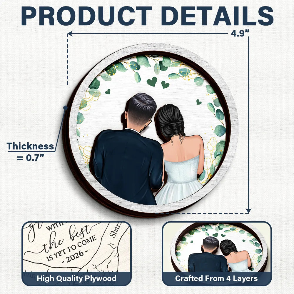Gift For Husband,Gift For Wife,Gift For Boyfriend,Gift For Girlfriend,Gift For Couples,Love,Wedding,Engaged - Newly Engaged Couple The Best Is Yet To Come - Personalized 2-Layered Wooden Ring Dish