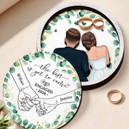 Gift For Husband,Gift For Wife,Gift For Boyfriend,Gift For Girlfriend,Gift For Couples,Love,Wedding,Engaged - Newly Engaged Couple The Best Is Yet To Come - Personalized 2-Layered Wooden Ring Dish