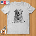 Custom Photo,Family,Pet Lovers,Happy,Gift For Bestie,Non-Eng,Photo - Pencil Sketch,Playful - Custom Photo Pencil Sketch Family Besties Dog Cat Portrait - Personalised T Shirt