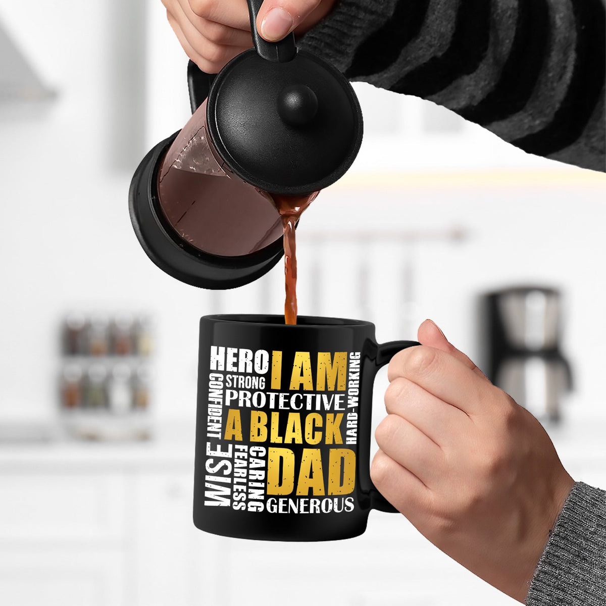 I Am A Black Dad - Personalized Black Mug