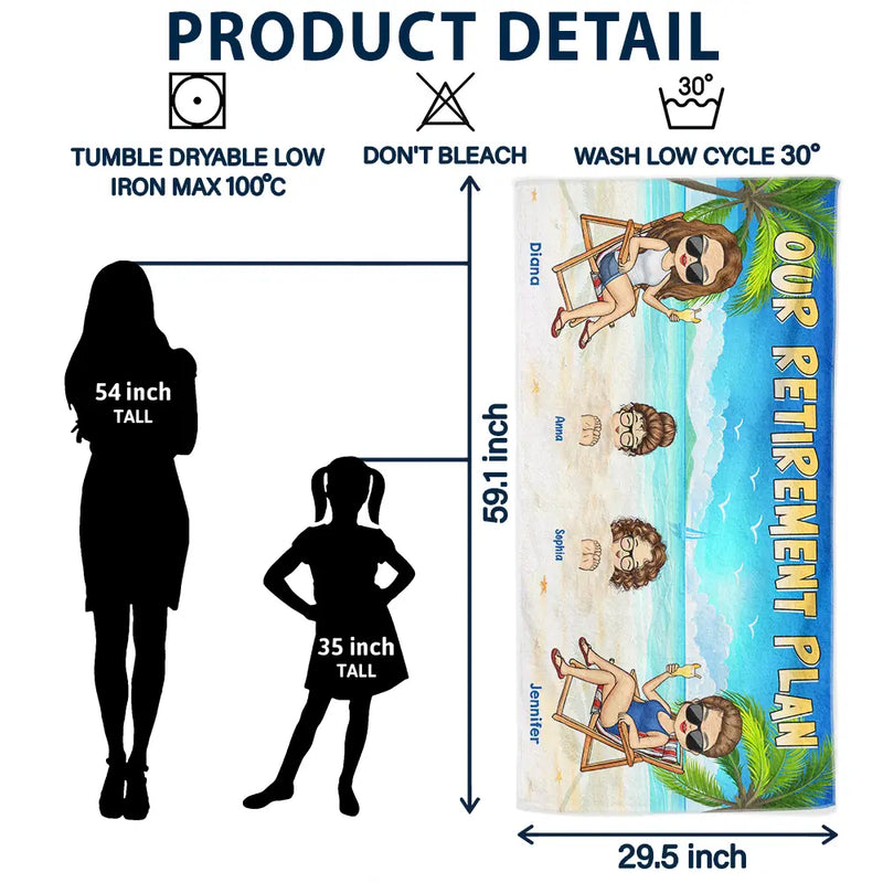 Retirement Plan - Personalized Beach Towel