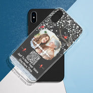 Custom Photo Memorial Soundwave Voice Recording QR Code - Personalized Clear Phone Case