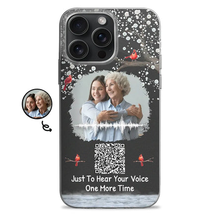 Custom Photo Memorial Soundwave Voice Recording QR Code - Personalized Clear Phone Case