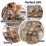 Gift For Couples, Gift For Husband, Gift For Wife, Gift For Boyfriend, Gift For Girlfriend - Custom Photo Couple Names Blanket - Personalized Fleece Blanket, Sherpa Blanket