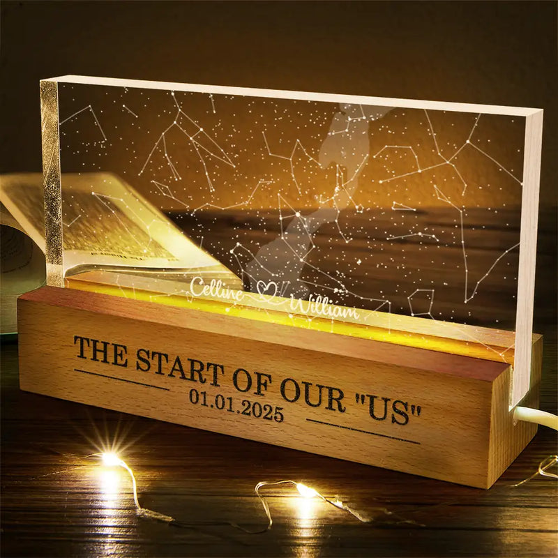 Star Map The Start Of Our Us Couple - Personalized Rectangle LED Light