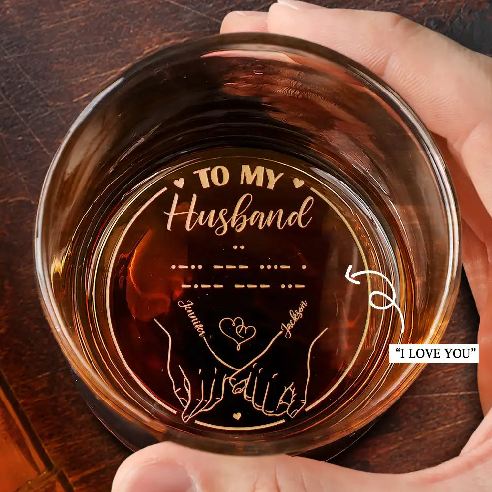 Morse Code Secret Message - Personalized Engraved Whiskey Glass