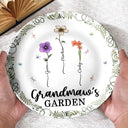 Gift For Mother,Gift For Grandma,Love - Birth Flower Grandma's Garden - Personalized Ceramic Plate