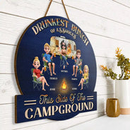 Camping We're Drunks - Personalized Custom Shaped Wood Sign