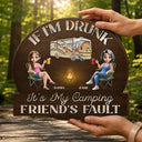 Camping We're Drunks - Personalized Custom Shaped Wood Sign