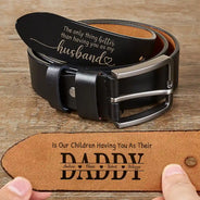 Gift For Father,Gift For Husband - The Only Thing Better Than Having You As Husband - Personalized Engraved Leather Belt