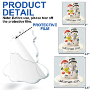 Christmas,New Dad,New baby,New Mom,Happy - Snowman Couple We're Expecting Ceramic Effect - Personalized Custom Shaped Acrylic Ornament