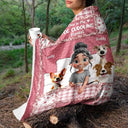 Gift For Women,Gift For Men,Pet Lovers,Pet Mom,Pet Dad,Dog Lovers,Dog Mom,Dog Dad,Happy - Quilt Pattern My Dog Cuddling Blanket - Personalized Fleece Blanket, Sherpa Blanket