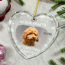 Christmas, Custom Photo, Memorial, Sad, Family - Custom Photo In Our Heart At Christmas & Forever - Personalized Heart Shaped Glass Ornament