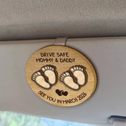 New Dad,New baby,New Mom,Happy - Expecting Parents See You In - Personalized Custom Shaped Car Visor Clip