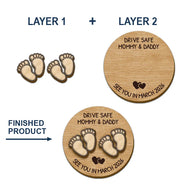 New Dad,New baby,New Mom,Happy - Expecting Parents See You In - Personalized Custom Shaped Car Visor Clip