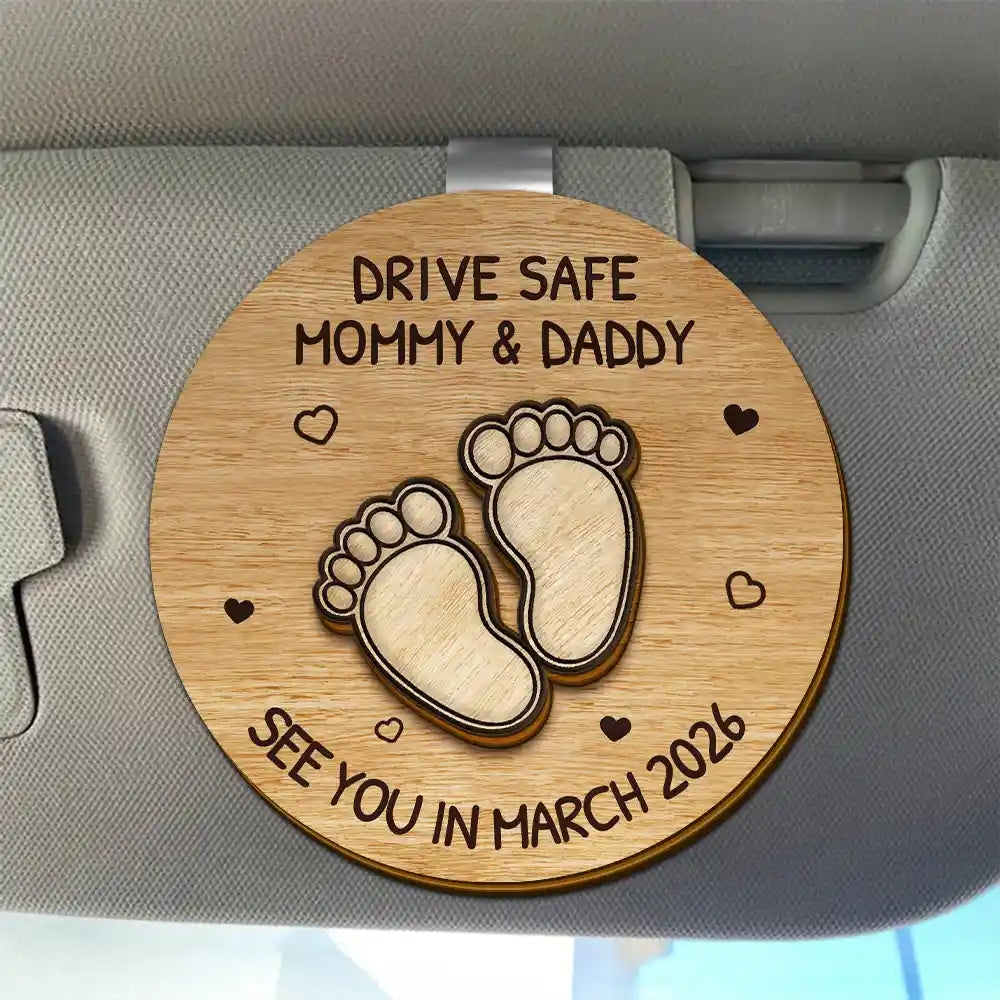 Expecting Parents See You In - Personalized Custom Shaped Car Visor Clip