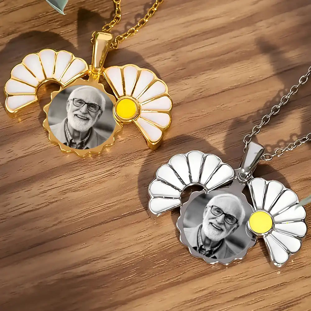 Gift For Wife,Gift For Girlfriend,Gift For Yourself,Gift For Women,Gift For Mother,Gift For Grandma,Gift For Daughter,Memorial,Sad - Custom Photo Frame In Memorial Of Loved Ones - Personalized Hidden Message Necklace