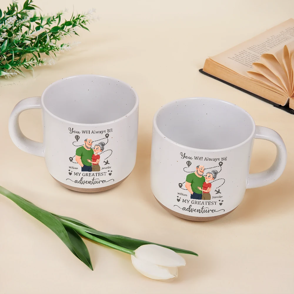 Gift For Couples,Gift For Husband,Gift For Wife,Gift For Boyfriend,Gift For Girlfriend,Travel,Happy - You Will Always Be My Greatest Adventure - Personalized Pottery Mug
