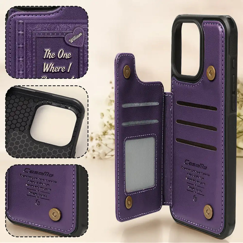 Gift For Yourself,Gift For Women,Gift For Mother,Gift For Grandma,Love - Book Themed The One Where I Become A Mom - Personalized Leather Flip Wallet Phone Case