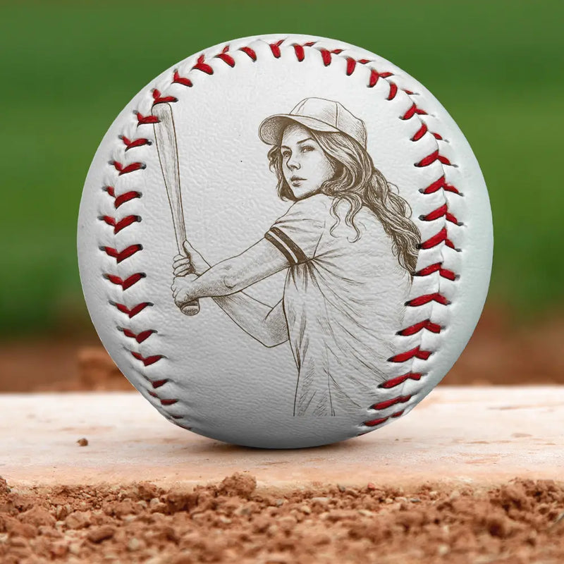 Baseball,Graduation,Happy - Custom Photo Pencil Sketch Graduate Senior School Baseball Lover - Personalized Baseball, Softball