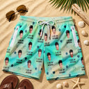 Gift For Husband, Humorous, Beach, Custom Photo, Summer, Gift For Couples, Cut-Face Photo, Custom Text - Custom Photo I Love My Wife Thanks For All The Orgasms - Personalized Swim Trunks With Liner