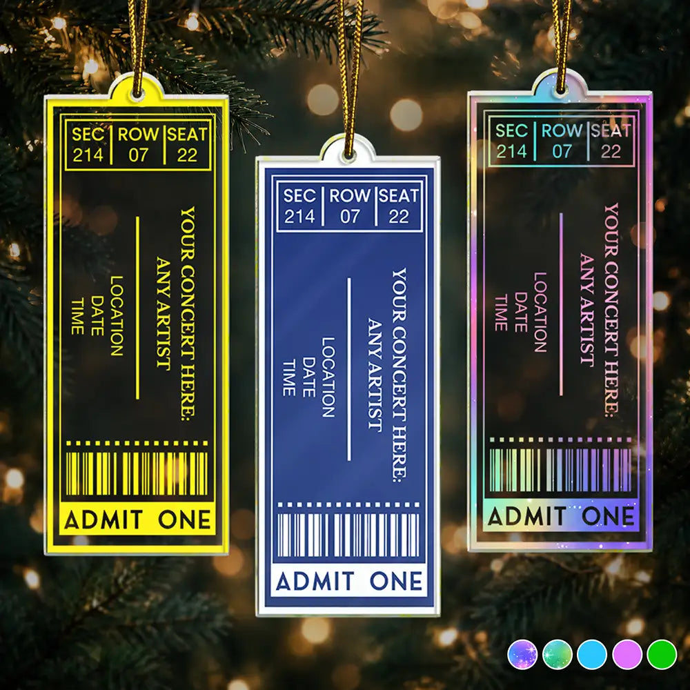 Favorite Ticket Concert Event Keepsake - Personalized Custom Shaped Acrylic Ornament