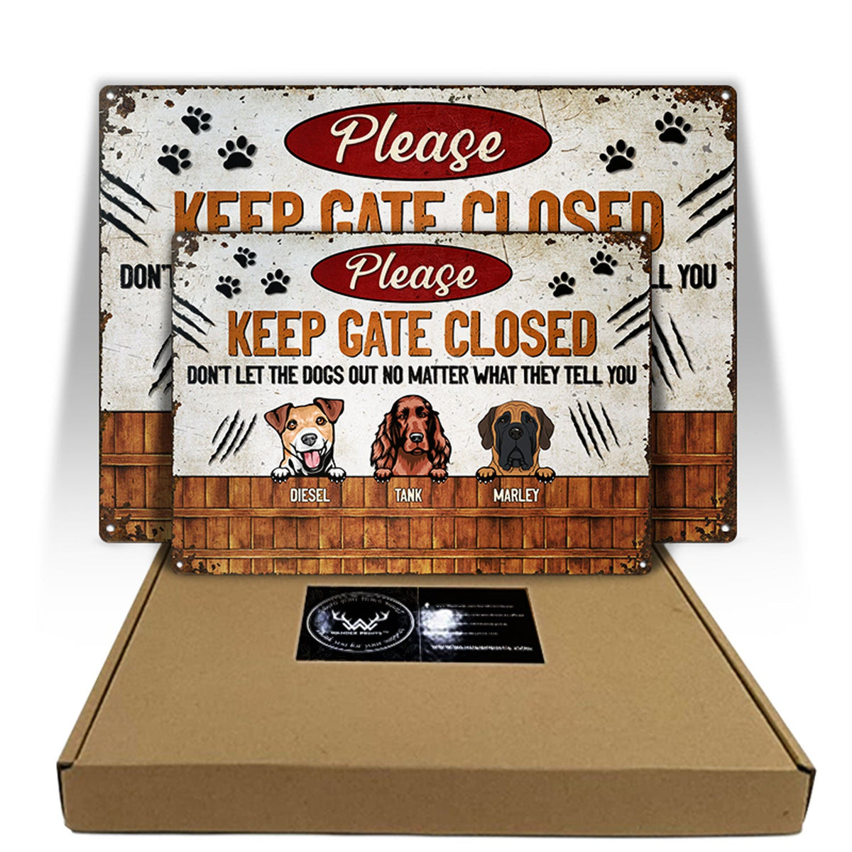 Keep Gate Closed Dog Lovers - Funny Dog Sign - Personalized Custom Classic Metal Signs