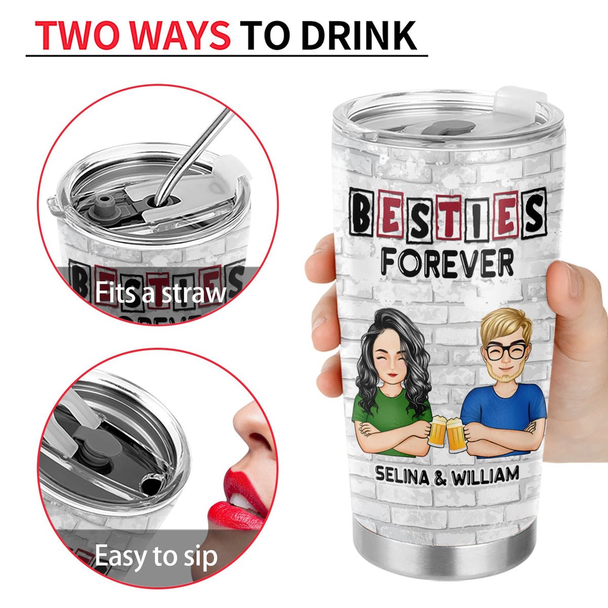 Best Friends Congrats On Being My Bestie - Gift For Bestie - Personalized Tumbler